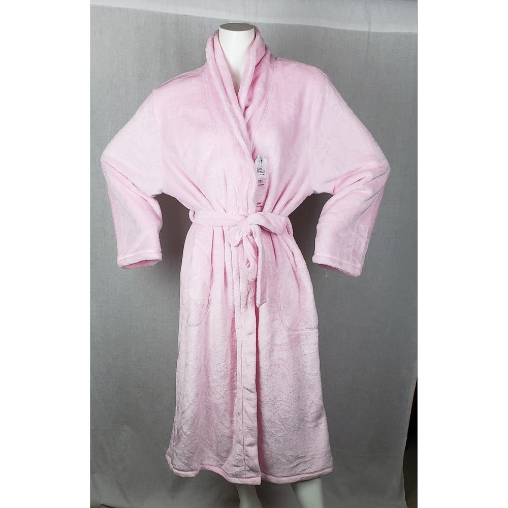 Kim Rogers Intimates Womens XXL Pink Plush Fleece Robe Shawl‎ Collar Valentines